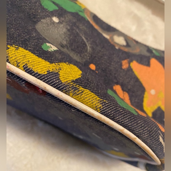 Dooney & Bourke - VINTAGE Y2K Denim Graffiti Paint Splatter Purse - Picture 3 of 14